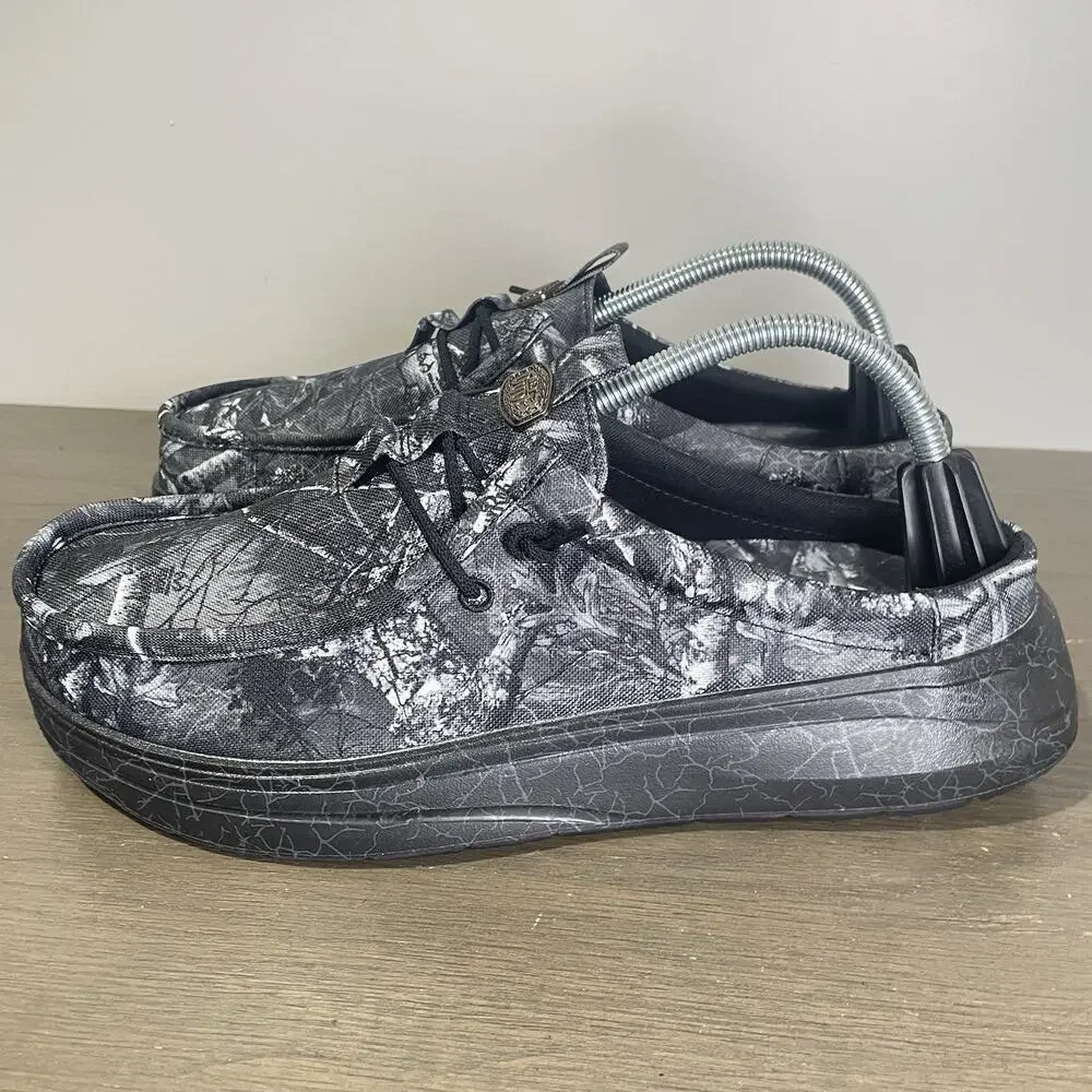 Jelly Roll Hey Dude Mens Size 9 Slides NEW Realtree Edge Wally Black Camo Shoes